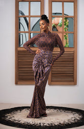 Benaya Skirt Anagram (Indigo)